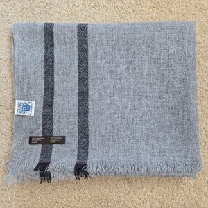 NWOT Portolano Cashmere Grey with Navy Stripes Woven